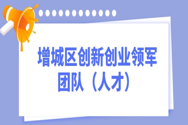 2022年度广州市增城区创新创业领军团队（人才）项目申报，7月18日截止