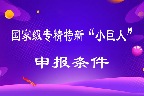 国家级专精特新“小巨人”申报条件（必备条件，优先支持条件）