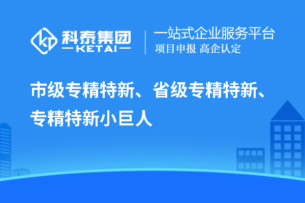 市级专精特新、省级专精特新、专精特新小巨人