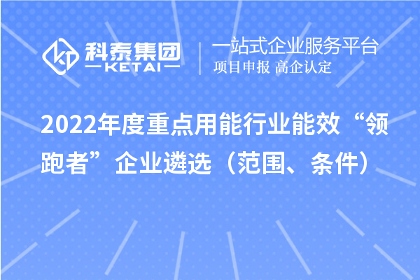 2022年度重点用能行业能效“领跑者”企业遴选（范围、条件）