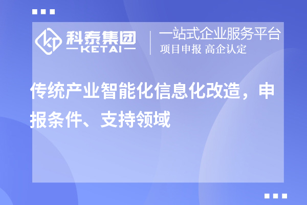 传统产业智能化信息化改造，申报条件、支持领域