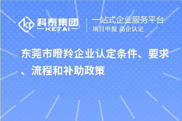 东莞市瞪羚企业认定条件、要求、流程和补助政策