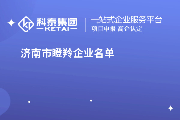 济南市瞪羚企业名单