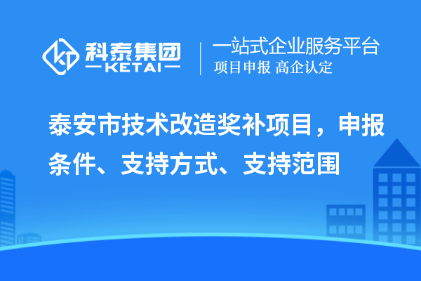 泰安市技术改造奖补项目，申报条件、支持方式、支持范围