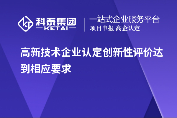 高新技术企业认定创新性评价达到相应要求