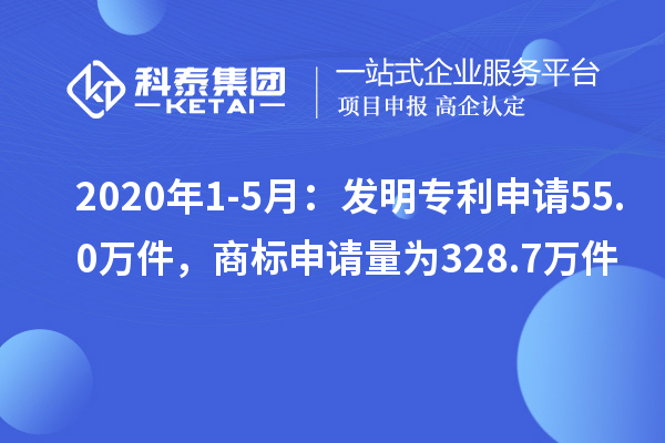 2020年1-5月：发明专利申请55.0万件，商标申请量为328.7万件