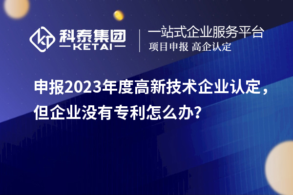 申报2023年度高新技术企业认定，但企业没有专利怎么办？