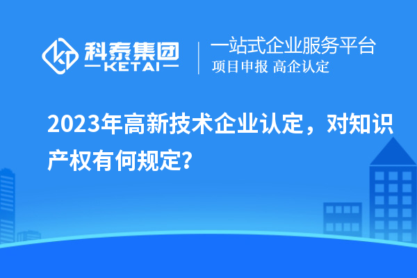 2023年高新技术企业认定，对知识产权有何规定？