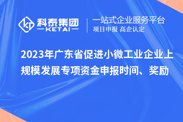 2023年广东省促进小微工业企业上规模发展专项资金申报时间、奖励