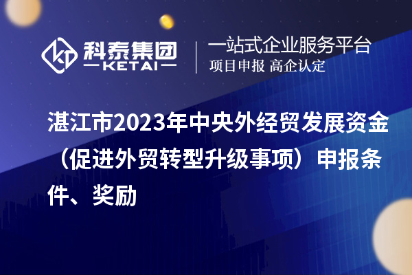 湛江市2023年中央外经贸发展资金（促进外贸转型升级事项）申报条件、奖励