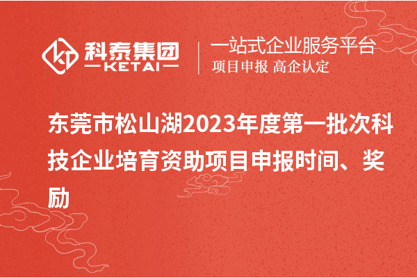 东莞市松山湖2023年度第一批次科技企业培育资助项目申报时间、奖励
