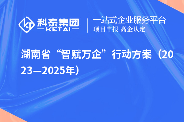 湖南省“智赋万企”行动方案(2023—2025年)