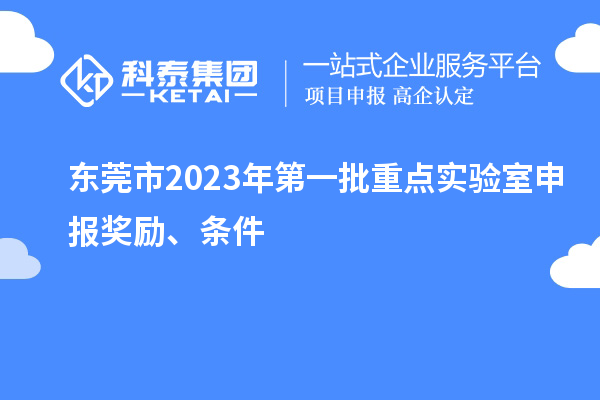东莞市2023年第一批重点实验室申报奖励、条件