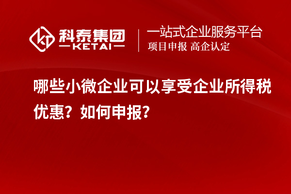 哪些小微企业可以享受企业所得税优惠？如何申报？