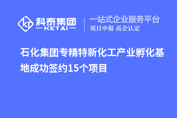 石化集团专精特新化工产业孵化基地成功签约15个项目