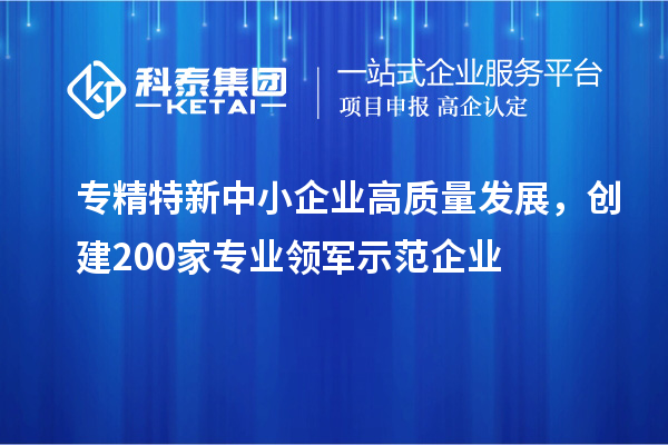 <a href=http://m.1ys1w.cn/fuwu/zhuanjingtexin.html target=_blank class=infotextkey>专精特新中小企业</a>高质量发展，创建200家专业领军示范企业