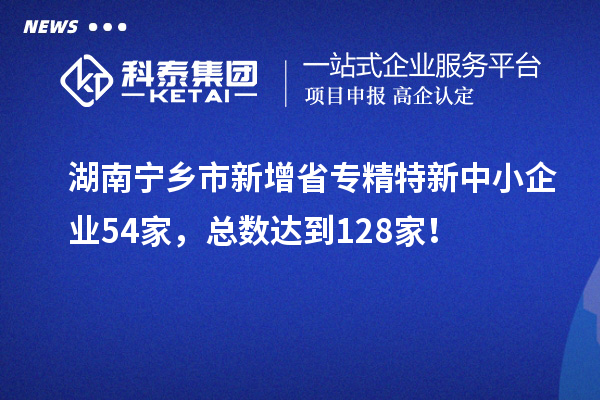 湖南宁乡市新增省专精特新中小企业54家，总数达到128家！