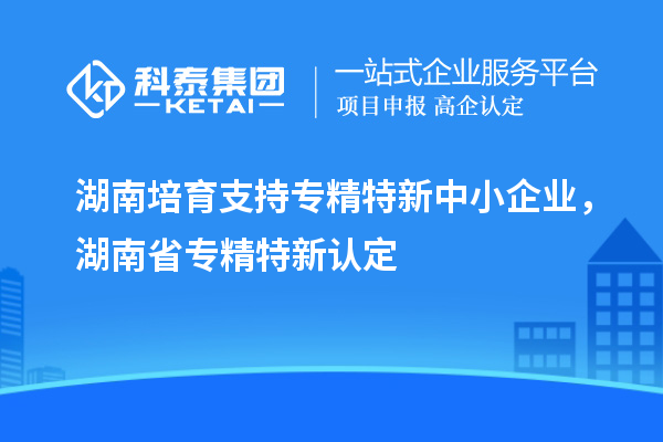湖南培育支持专精特新中小企业，湖南省专精特新认定