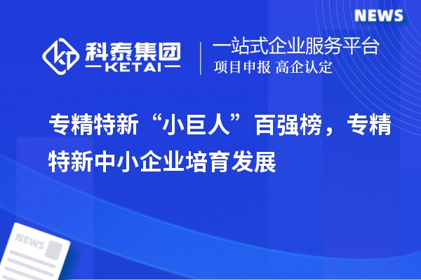 专精特新“小巨人”百强榜，<a href=http://m.1ys1w.cn/fuwu/zhuanjingtexin.html target=_blank class=infotextkey>专精特新中小企业</a>培育发展