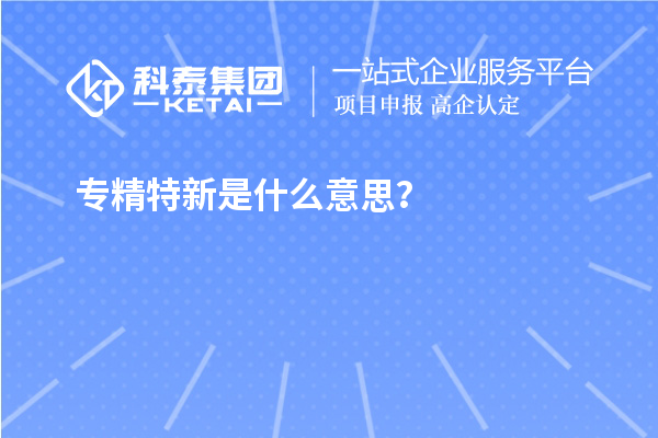 专精特新是什么意思？