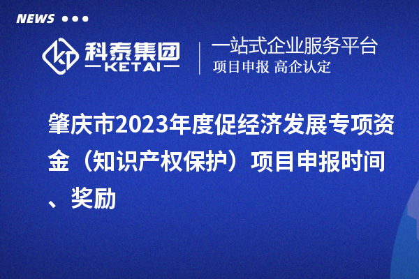 肇庆市2023年度促经济发展专项资金（知识产权?；ぃ┫钅可瓯ㄊ奔?、奖励