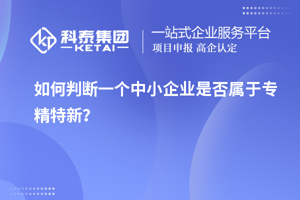 如何判断一个中小企业是否属于专精特新？