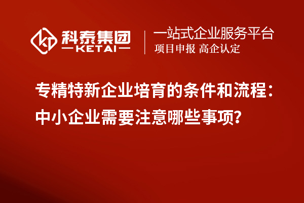 专精特新企业培育的条件和流程：中小企业需要注意哪些事项？