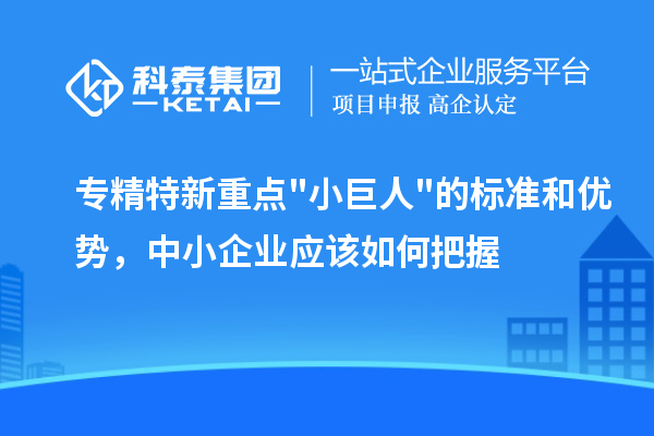 专精特新重点小巨人的标准和优势，中小企业应该如何把握