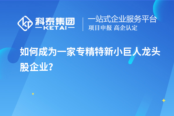 如何成为一家专精特新小巨人龙头股企业？