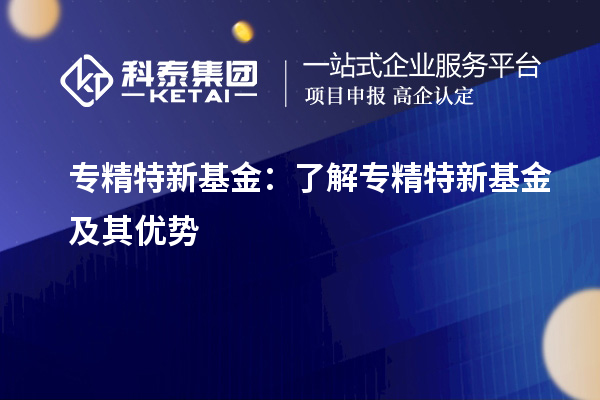 专精特新基金:了解专精特新基金及其优势