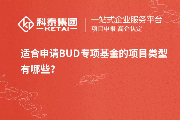 适合申请BUD专项基金的项目类型有哪些?