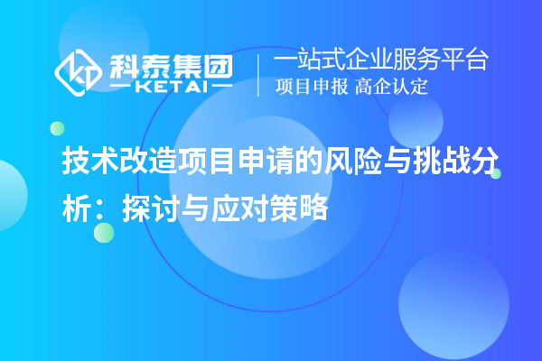 技术改造项目申请的风险与挑战分析:探讨与应对策略