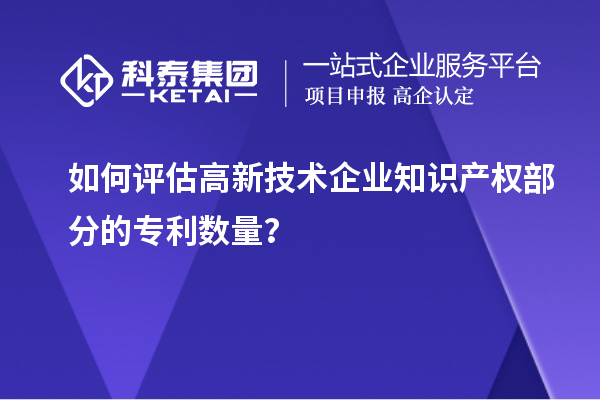如何评估高新技术企业知识产权部分的专利数量？