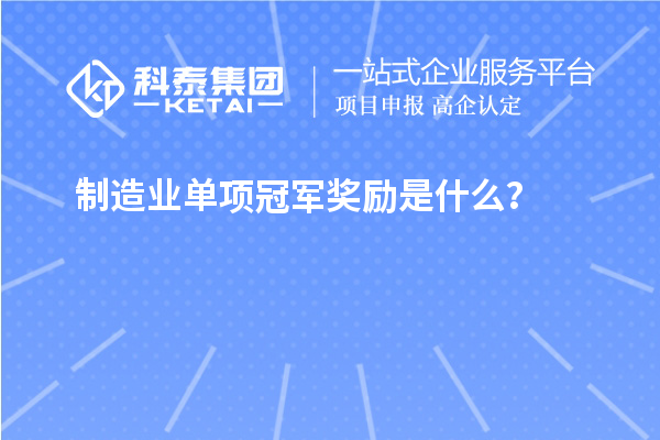 制造业单项冠军奖励是什么？