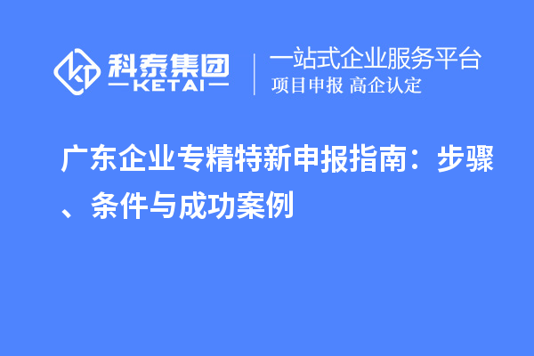 广东企业专精特新申报指南：步骤、条件与成功案例