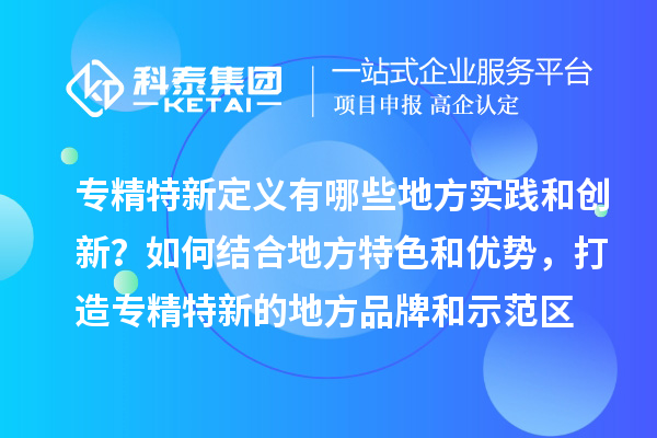 专精特新定义有哪些地方实践和创新？如何结合地方特色和优势，打造专精特新的地方品牌和示范区