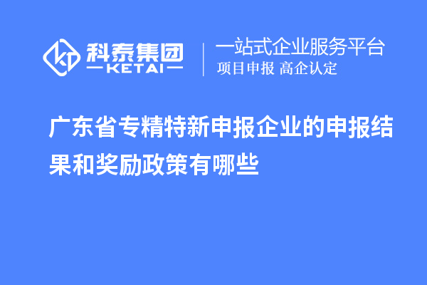 广东省专精特新申报企业的申报结果和奖励政策有哪些