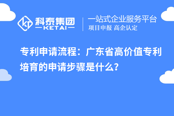 专利申请流程：广东省高价值专利培育的申请步骤是什么？