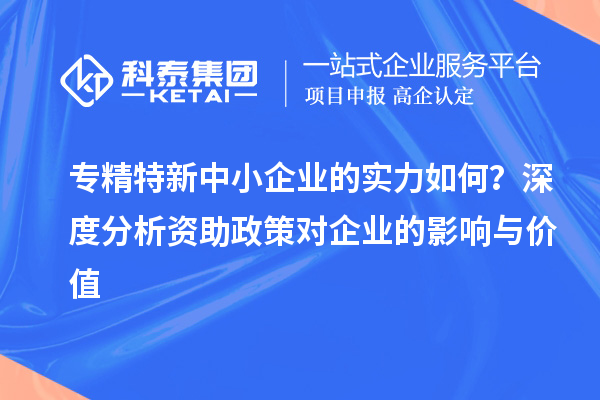 专精特新中小企业的实力如何？深度分析资助政策对企业的影响与价值