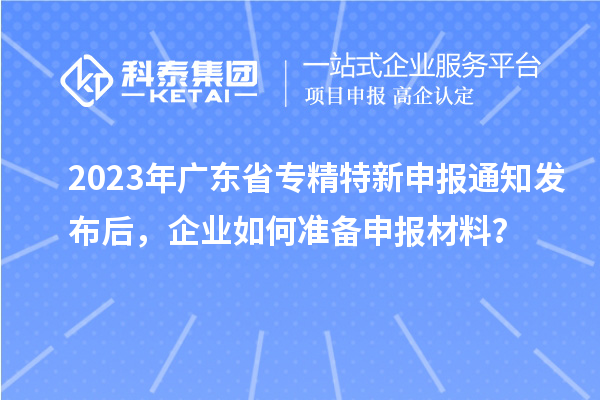 2023年广东省专精特新申报通知发布后，企业如何准备申报材料？
