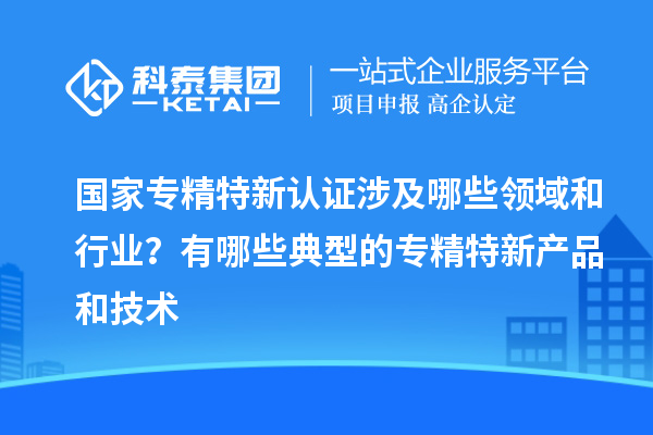 国家专精特新认证涉及哪些领域和行业？有哪些典型的专精特新产品和技术
