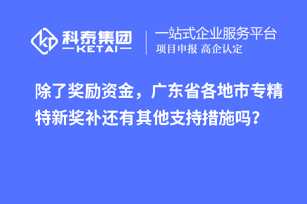 除了奖励资金，广东省各地市专精特新奖补还有其他支持措施吗？