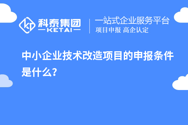 中小企业<a href=http://m.1ys1w.cn/fuwu/jishugaizao.html target=_blank class=infotextkey>技术改造</a>项目的申报条件是什么？
