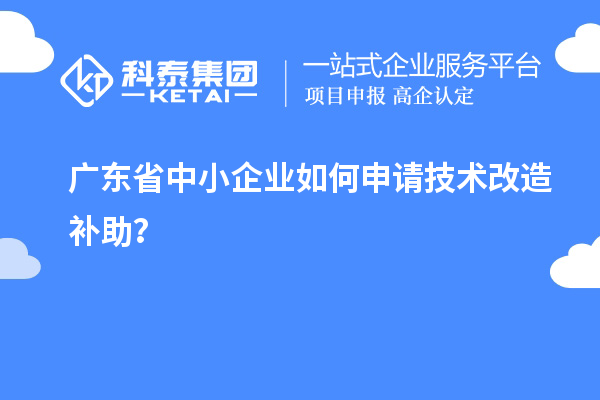 广东省中小企业如何申请技术改造补助?