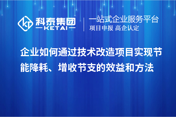 企业如何通过技术改造项目实现节能降耗、增收节支的效益和方法