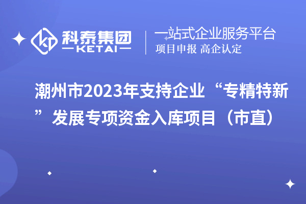 潮州市2023年支持企业“专精特新”发展专项资金入库项目(市直)