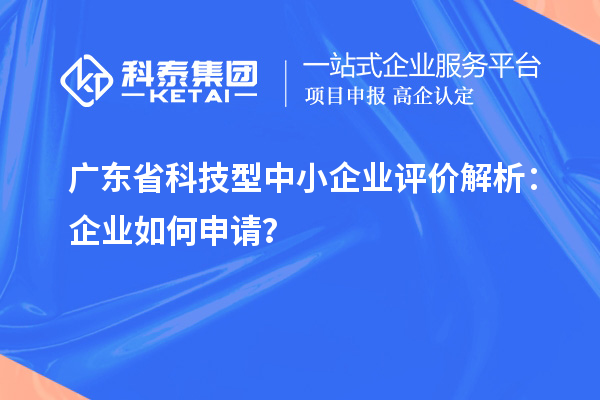 广东省科技型中小企业评价解析：企业如何申请？