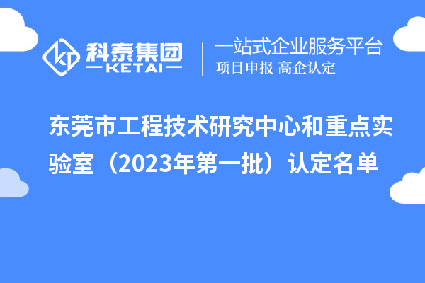 东莞市工程技术研究中心和重点实验室(2023年第一批)认定名单