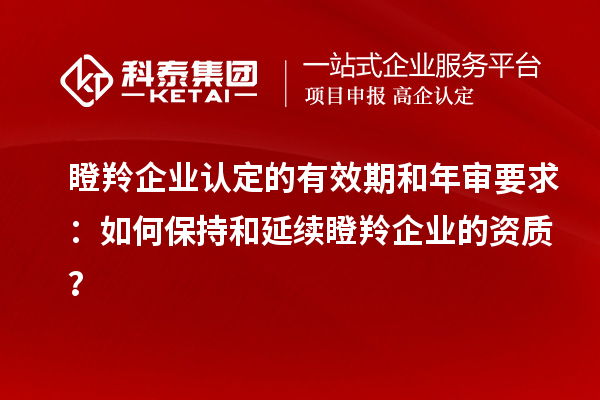 瞪羚企业认定的有效期和年审要求：如何保持和延续瞪羚企业的资质？