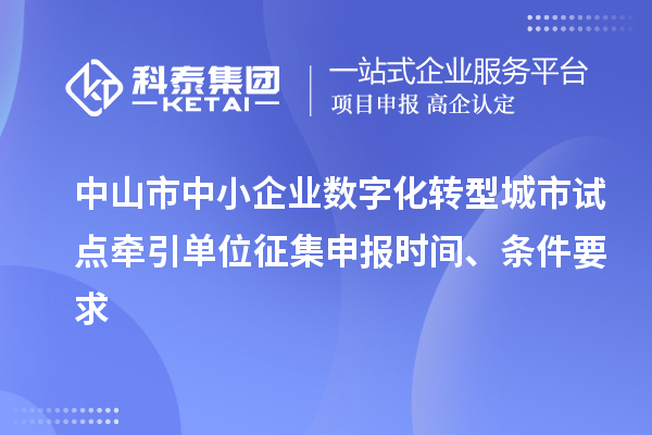 中山市中小企业数字化转型城市试点牵引单位征集申报时间、条件要求